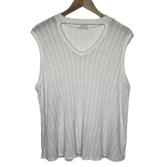 Blu Pepper Tops - Perch by blu pepper plus size white ribbed sleeveless knit blouse size 3X
